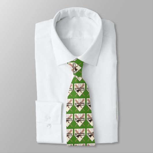 Baseball Bats Ball en Base Necktie Stropdas (Gebonden)