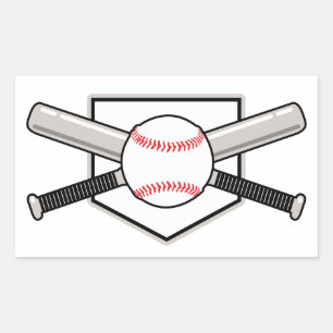 Baseball Bats en Ball Rechthoekige Sticker