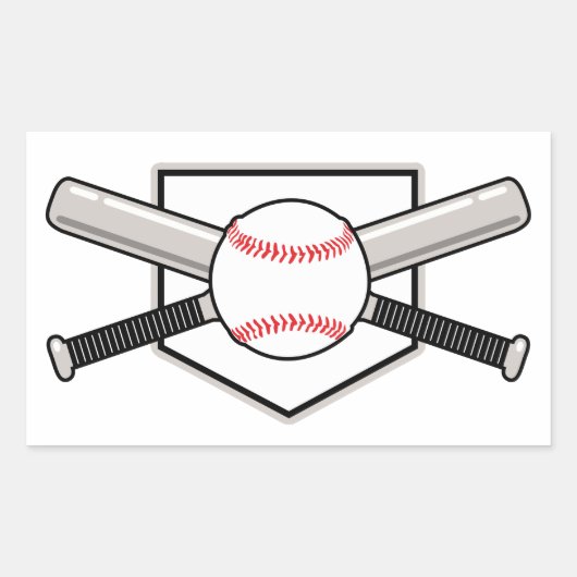 Baseball Bats en Ball Rechthoekige Sticker (Voorkant)