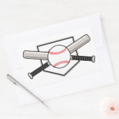 Baseball Bats en Ball Rechthoekige Sticker (Envelop)