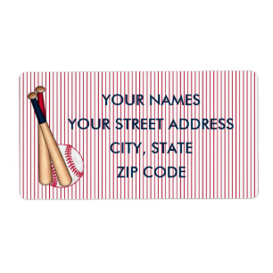 Baseball Bats Red Stripes Verzendlabels Etiket