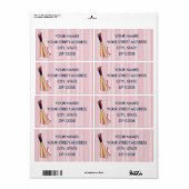Baseball Bats Red Stripes Verzendlabels Etiket (Full Sheet)