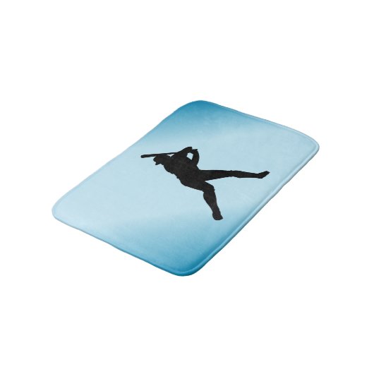 Baseball Batter Blue Sports Badmat (Gekanteld)