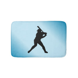 Baseball Batter Blue Sports Badmat