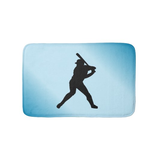 Baseball Batter Blue Sports Badmat (Voorkant)