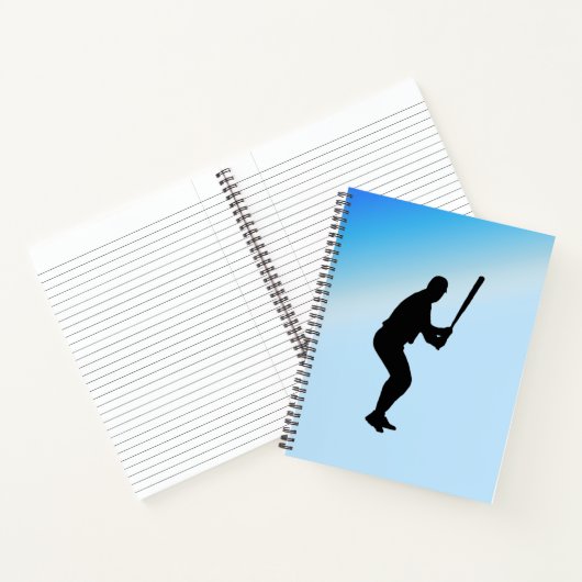 Baseball Batter Blue Sports Notitieboek (Binnen)