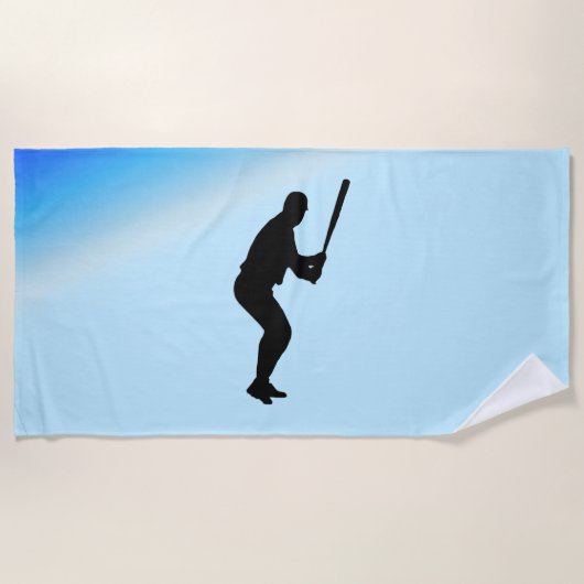 Baseball Batter Blue Sports Strandlaken (Voorkant)