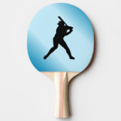 Baseball Batter Blue Sports Tafeltennisbatje (Achterkant)
