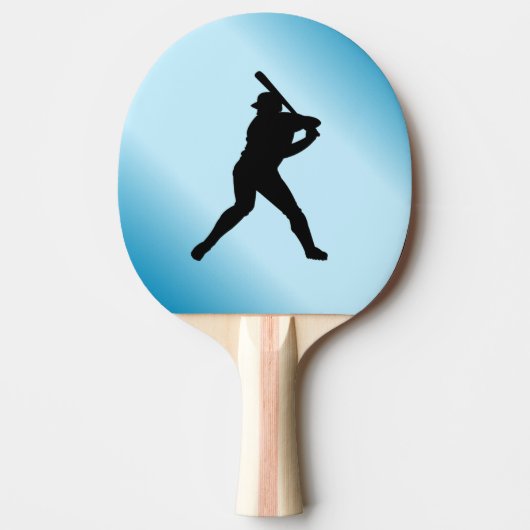 Baseball Batter Blue Sports Tafeltennisbatje (Voorkant)