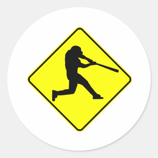 Baseball Batter Crossing Ronde Sticker (Voorkant)