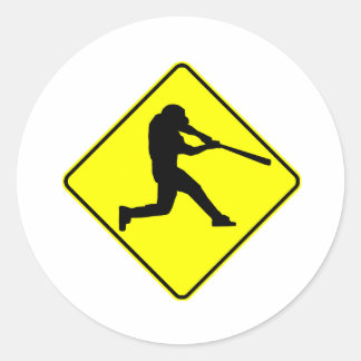 Baseball Batter Crossing Ronde Sticker