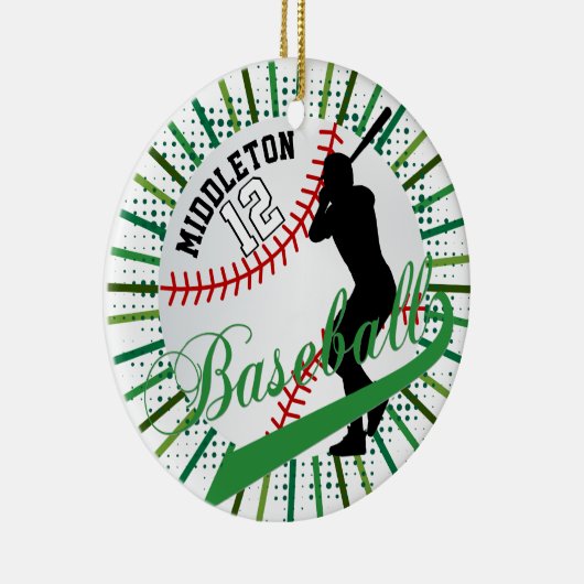 Baseball ⚾ Batter Design - Groen Keramisch Ornament (Rechts)