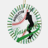 Baseball ⚾ Batter Design - Groen Keramisch Ornament (Links)