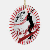 Baseball ⚾ Batter Design - Rood Keramisch Ornament (Rechts)