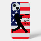Baseball Batter en Amerikaanse vlag Case-Mate iPhone Case (Achterkant)
