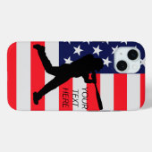Baseball Batter en Amerikaanse vlag Case-Mate iPhone Case (Achterkant (horizontaal))