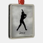 Baseball Batter omhoog gepersonaliseerd Metalen Ornament (Rechts)