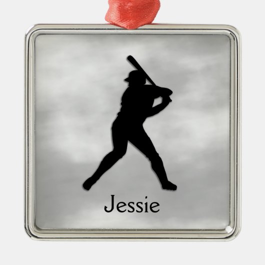 Baseball Batter omhoog gepersonaliseerd Metalen Ornament (Voorkant)