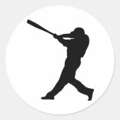 Baseball Batter Ronde Sticker (Voorkant)