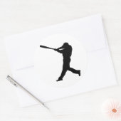 Baseball Batter Ronde Sticker (Envelop)