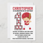 Baseball Batter Rood 1/2 Kaart (Voorkant)