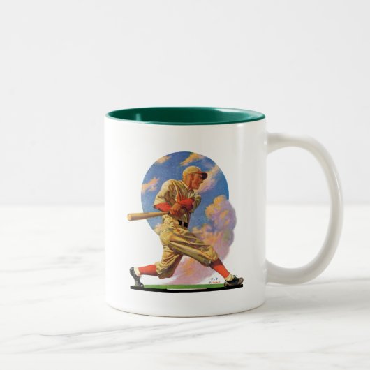 Baseball Batter Tweekleurige Koffiemok (Rechts)