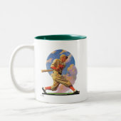 Baseball Batter Tweekleurige Koffiemok (Links)