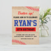  Baseball Batter Up Boy's Birthday Kaart (Staand voorkant)