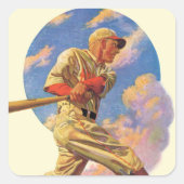 Baseball Batter Vierkante Sticker (Voorkant)