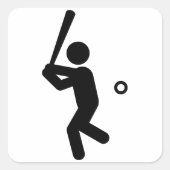 Baseball Batter Vierkante Sticker (Voorkant)
