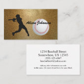 Baseball Batter vrouw silhouet Baseball custom Visitekaartje (Voorkant / Achterkant)