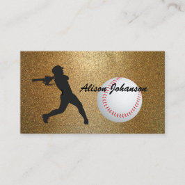 Baseball Batter vrouw silhouet Baseball custom Visitekaartje