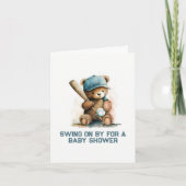 Baseball Bear Boy Little Slugger  Baby Shower (Voorkant)