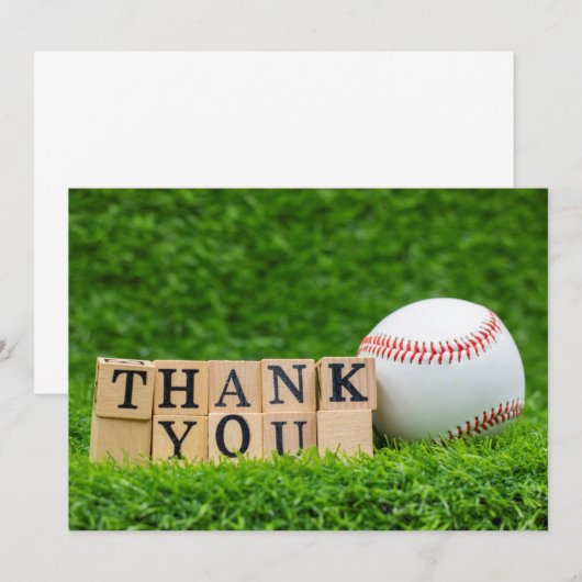 Baseball bedankt voor honkbal op groen gras (Voorkant / Achterkant)