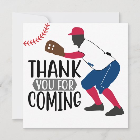 Baseball bedankt voor je komst (Voorkant)