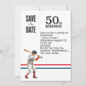 Baseball behalve de datum 50e verjaardag van de 50 kaart (Voorkant)