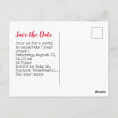 Baseball behalve de datum briefkaart (Achterkant)