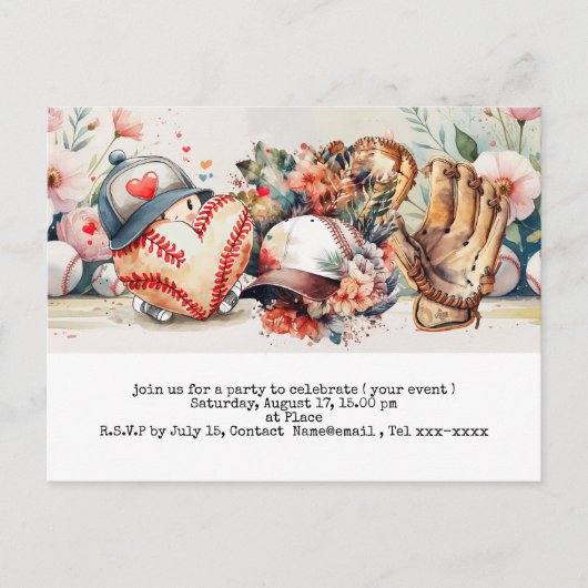 Baseball behalve de datum briefkaart (Voorkant)