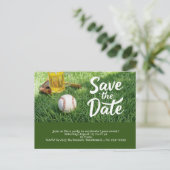 Baseball behalve de datum met glas bier briefkaart (Staand voorkant)