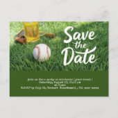 Baseball behalve de datum met glas bier briefkaart (Voorkant)