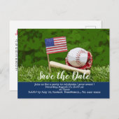 Baseball behalve de datum met vlag van America Pos Briefkaart (Voorkant / Achterkant)