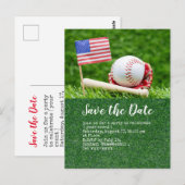 Baseball behalve de datum met vlag van Amerika Briefkaart (Voorkant / Achterkant)