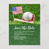 Baseball behalve de datum met vlag van Amerika Briefkaart (Voorkant)