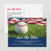 Baseball behalve de datum met vlag van Amerika Briefkaart (Voorkant / Achterkant)