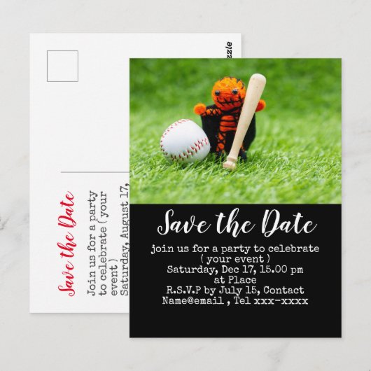 Baseball behalve de datum van de Baseball Hallowee Briefkaart (Voorkant / Achterkant)