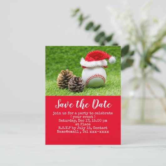 Baseball behalve de kerstfeestdag Postca Briefkaart (Staand voorkant)