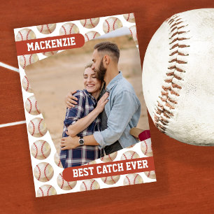 Baseball Best Catch Ever Gepersonaliseerde foto Feestdagen Kaart