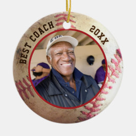 Baseball BESTE COACH Foto gepersonaliseerd Keramisch Ornament