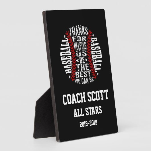 BASEBALL beste coach GUNNING Fotoplaat (Zijkant)