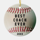 Baseball BESTE COACH, ongeacht naam en team Keramisch Ornament (Voorkant)